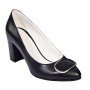 Pantofi dama office eleganti din piele naturala cu toc de 7cm - Model Arinna Negru